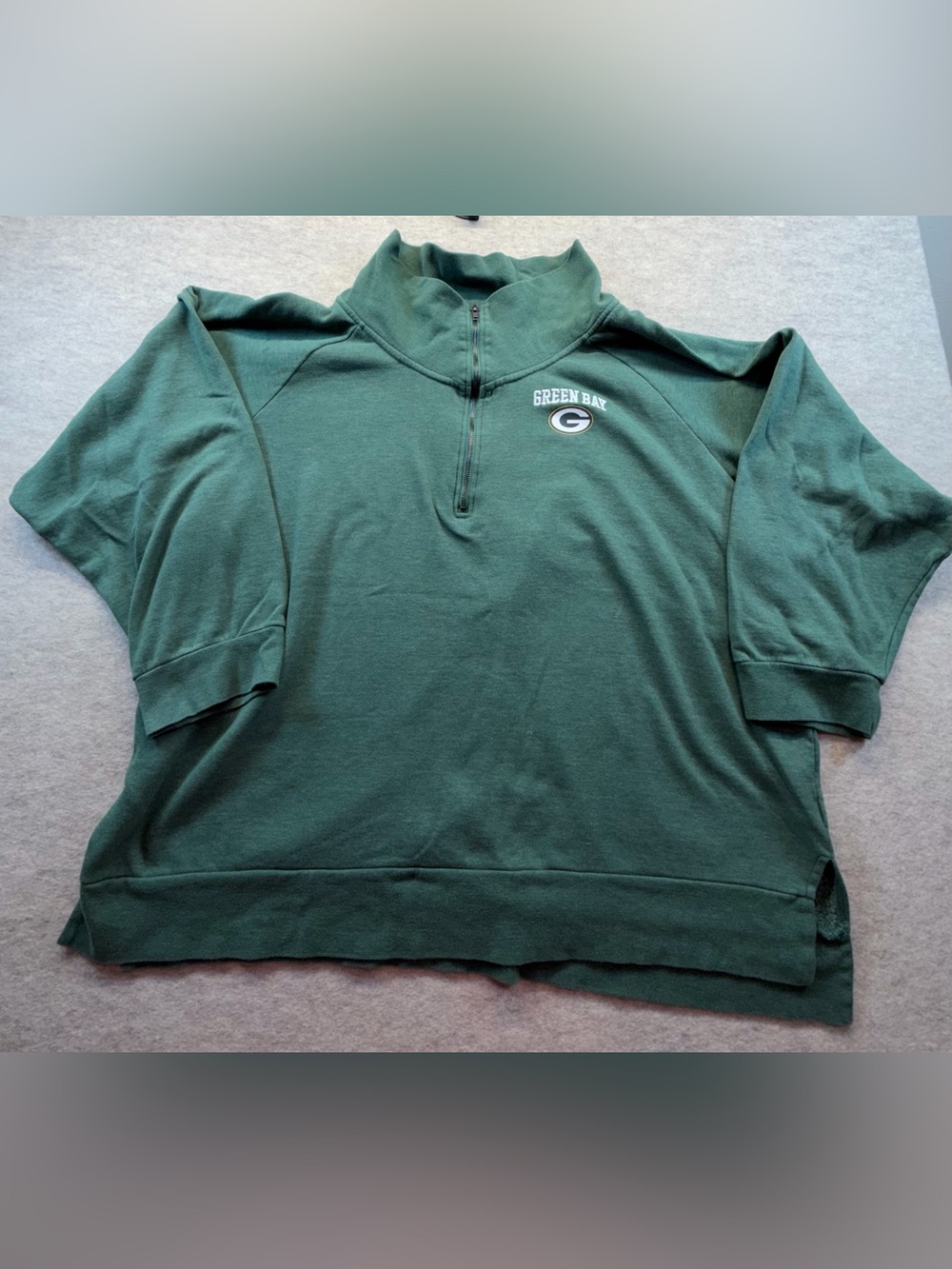 Green Bay Packers New Era NFL Team Apparel 4X Quarter Zip Pullover Green